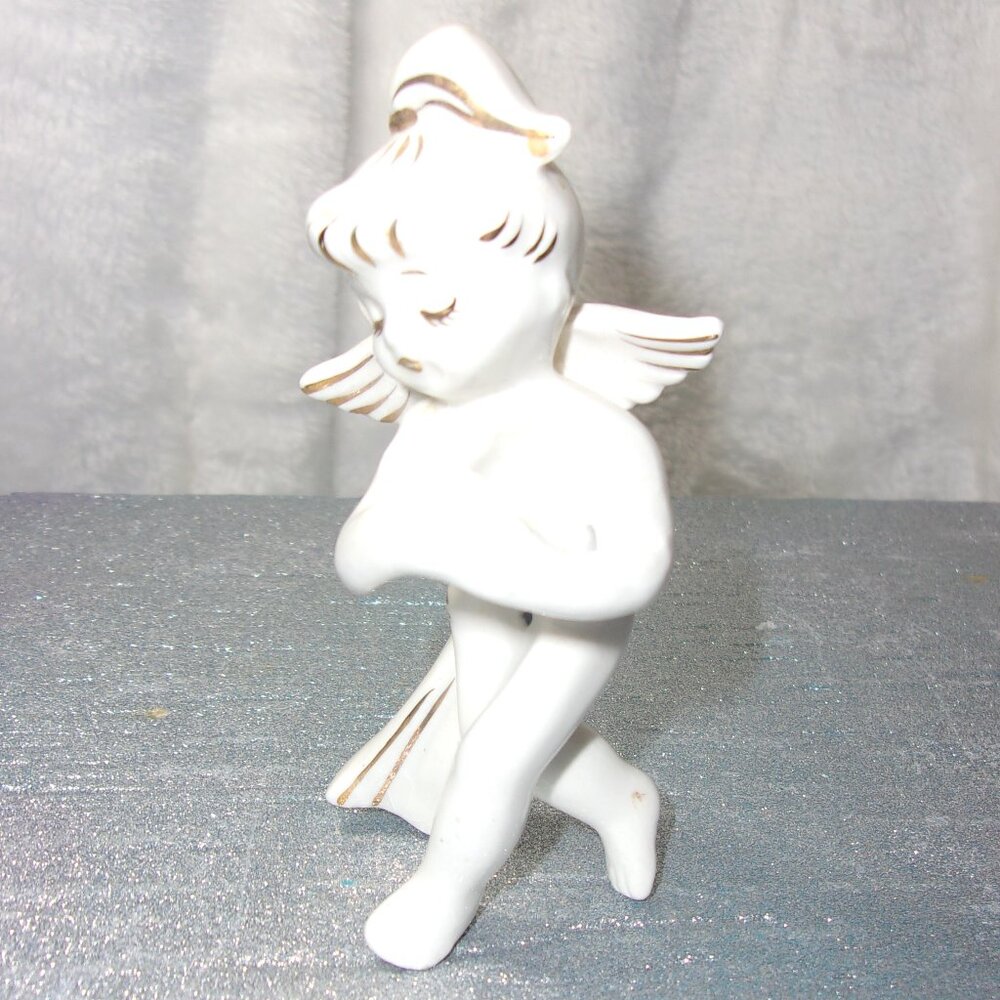 HXS-49 VINTAGE 1957 HOLT HOWARD CERAMIC ANGEL FIGURE CANDLE CLIMBER